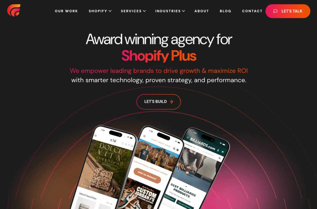Fyresite Shopify agency website screenshot