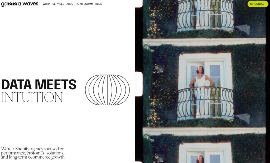 Gamma Waves Shopify agency website screenshot