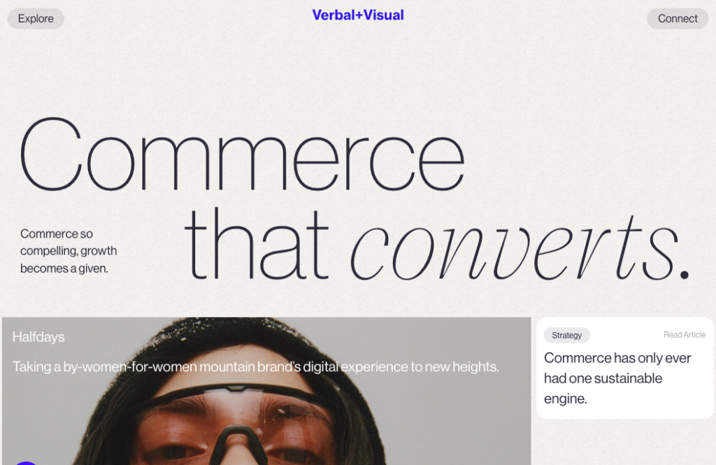 Verbal+Visual Shopify agency website screenshot